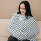 Blue Checkered Ribbed Bamboo Multi-Use Cover