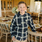 Navy Plaid Button Up Shirt