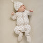 Taupe Checkered Bamboo Zipper