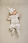Taupe Checkered Bamboo Zipper