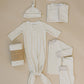 Taupe Stripe Ribbed Bamboo Zipper