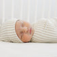 Taupe Stripe Ribbed Bamboo Newborn Knot Hat