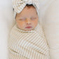 Taupe Stripe Ribbed Bamboo Stretch Swaddle