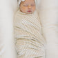 Taupe Stripe Ribbed Bamboo Stretch Swaddle