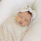 Taupe Stripe Ribbed Bamboo Head Wrap