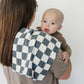 Charcoal Checkered Muslin Burp Cloth