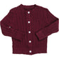 Burgundy Cable Knit Cardigan