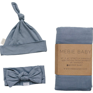 Dusty Blue Bamboo Hat OR Head Wrap Set
