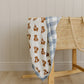 Dusty Blue Gingham + Teddy Bear Muslin Quilt
