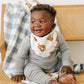 Dusty Blue Gingham + Teddy Bear Muslin Quilt