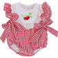 Gingham Strawberry Bubble Romper