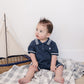 Collared Sailboat Knit Short Romper