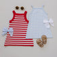 Red Stripe Knit Cover-Up Dress
