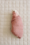 Vintage Pink Floral Muslin Swaddle Blanket