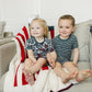 Navy Stripes Ribbed Bamboo Cozy Short Set