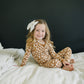 Mustard Floral Ribbed Bamboo Cozy Set