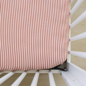 Pink Stripes Muslin Crib Sheet