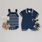 Collared Sailboat Knit Short Romper