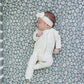 Dark Green Daisy Bamboo Stretch Crib Sheet