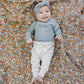 Heather Grey Bamboo Snap Long Sleeve Ribbed Bodysuit