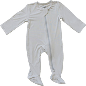 Stone Bamboo Footed Zipper