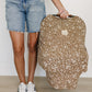 Brown Floral Ribbed Bamboo Multi-Use Cover