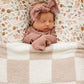 Taupe Checkered Plush Blanket
