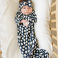 Navy Daisy Ribbed Bamboo Knot Gown