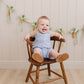 Blue Stripe Short Linen Overalls