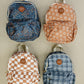 Rust Wavy Checkered Mini Backpack