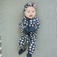 Navy Daisy Ribbed Bamboo Zipper