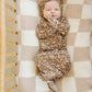 Brown Floral Ribbed Bamboo Knot Gown