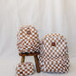 Rust Wavy Checkered Large Backpack