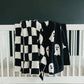 Black + White Checkered Plush Blanket