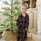 Christmas Plaid Collared Lounge Set