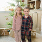 Christmas Plaid Collared Lounge Set