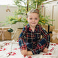 Christmas Plaid Collared Lounge Set