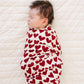 Hearts Ribbed Bamboo Stretch Swaddle