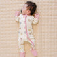 Pink Bunny Ribbed Bamboo Zipper