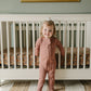 Dusty Rose Organic Cotton Ribbed Zipper