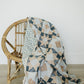 Patchwork Print + Blue Blossom Lace Muslin Quilt