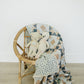 Patchwork Print + Blue Blossom Lace Muslin Quilt