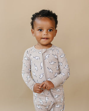 Bamboo Zip Romper | Latte Bolts
