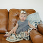 Patchwork Print + Blue Blossom Lace Muslin Quilt