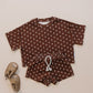 Shorts Set | Brown Polka Dots