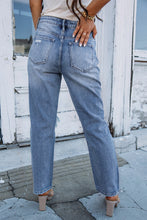 Load image into Gallery viewer, Open Leg Cutout Straight Leg Jeans
