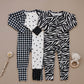 Bamboo Zip Romper | Black Gingham