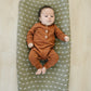 Olive Strokes Muslin Changing Pad Cover