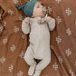 Oatmeal Organic Cotton Ribbed Zipper