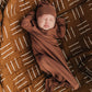 Mustard Mudcloth Muslin Swaddle Blanket